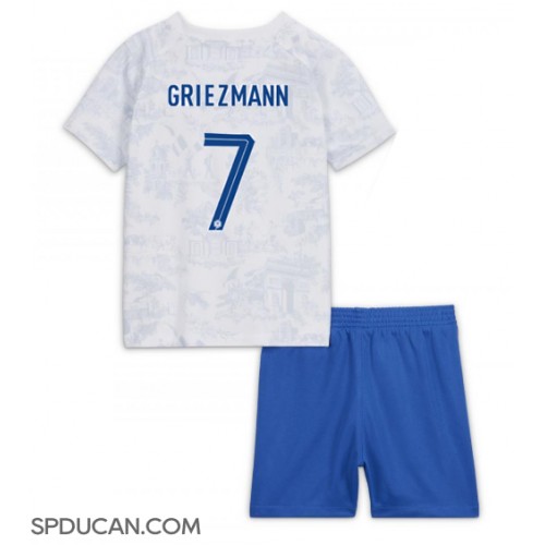 Dječji Nogometni Dres Francuska Antoine Griezmann #7 Gostujuci SP 2022 Kratak Rukav (+ Kratke hlače)
